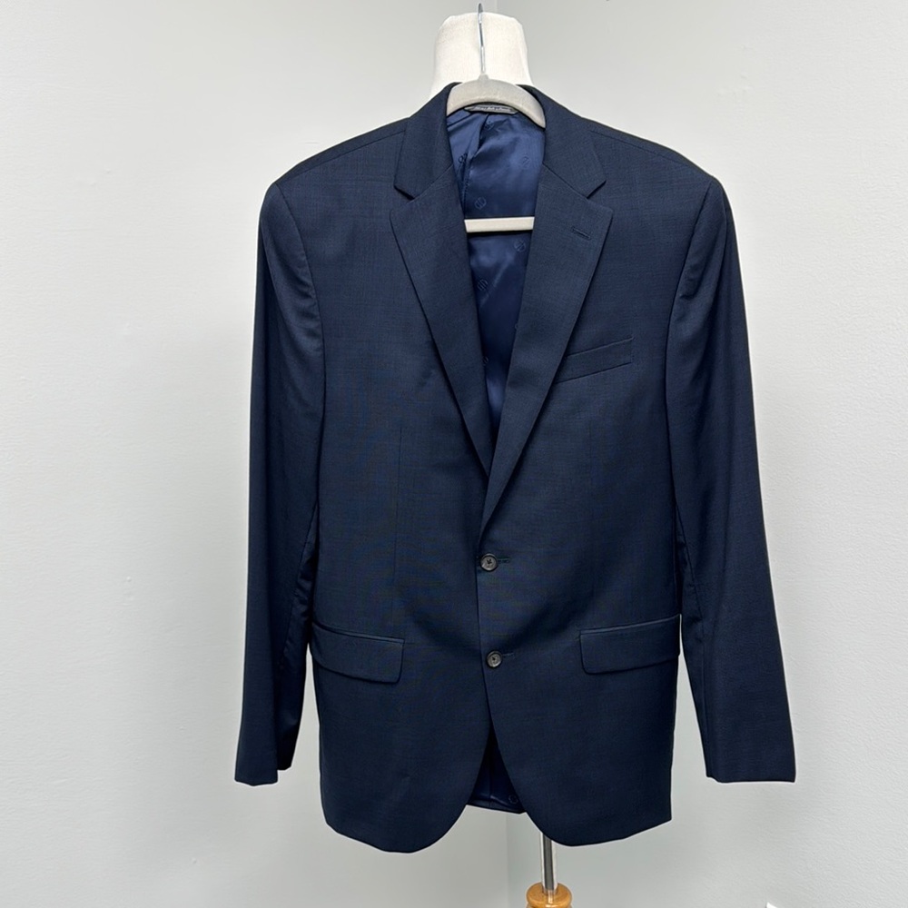 David Donahue Suit Coat 42T Blue 100% Wool